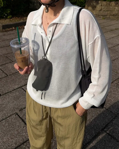 Color Button Summer Knit