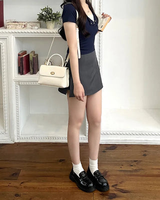 Square top handle tote bag