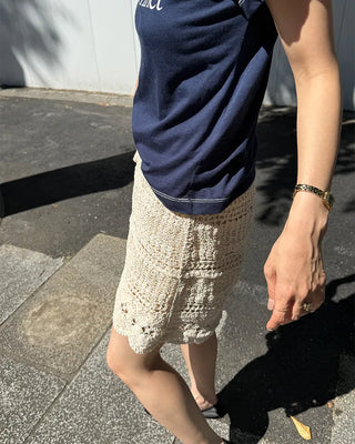Crochet mini skirt