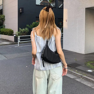 Striped button camisole