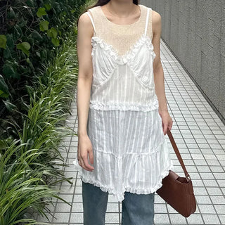 Frilled sleeveless mini dress