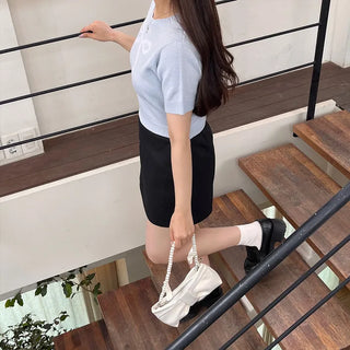 Ribbon Half-Sleeve Knit