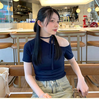 Unbalanced Strap T-Shirt