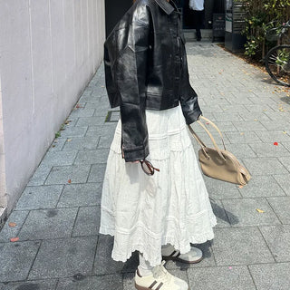 Frilled tiered skirt