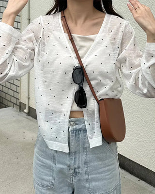 See-through polka dot summer cardigan