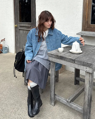 Denim pocket single jacket