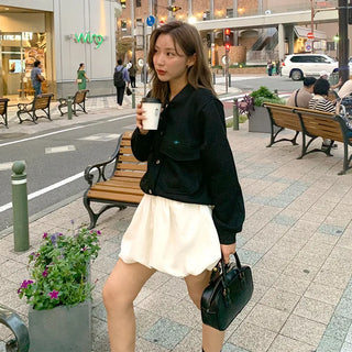 Two-pocket cropped jacket