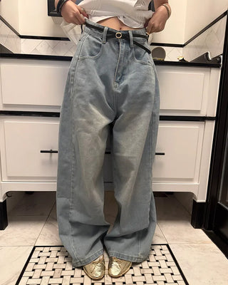 Wide denim pants