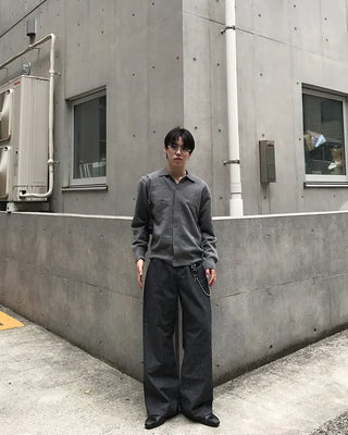 Semi-Clothed Polo Knit Cardigan