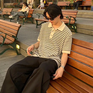 Color Button Border Knit