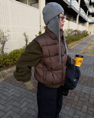 High-neck padded vest