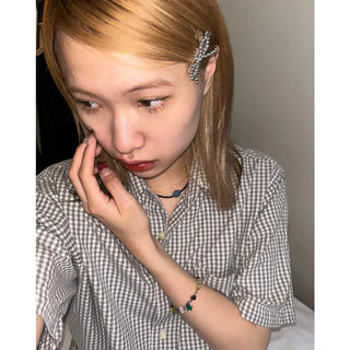 Silver ribbon hair clip
