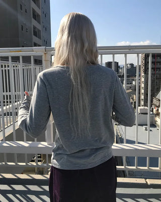 Brushed Cotton Loose Long-Sleeve T-Shirt