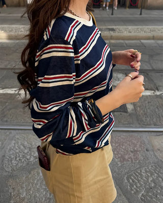 Striped oversized long t-shirt