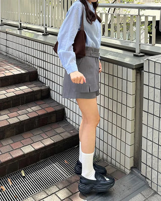 Flap pocket jacket & mini skirt set