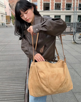Big Square Suede Shoulder Bag