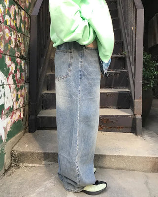 Vintage Washed Denim Pants