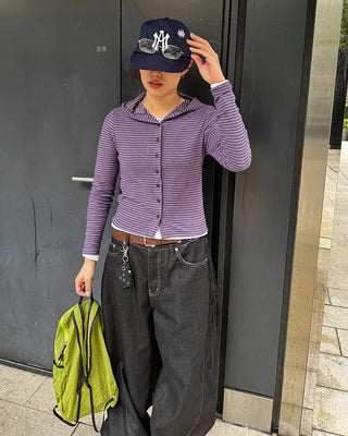 Colorful striped hooded parka