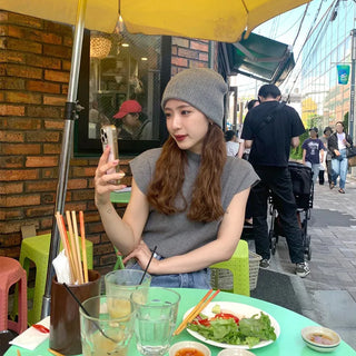 Half-neck short-sleeve knit
