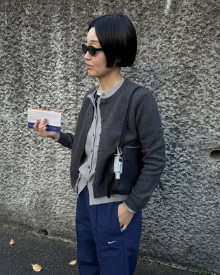 Double-breasted round cardigan