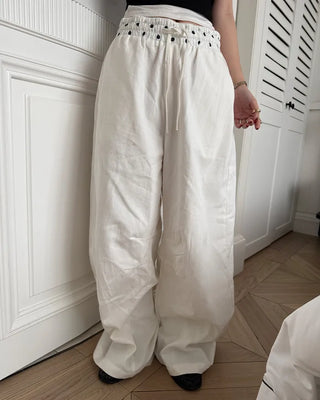 Polka Dot Layered Wide Pants