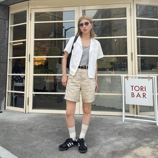 Cropped pocket short-sleeved T-shirt