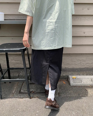 (Belt set) Nylon long skirt