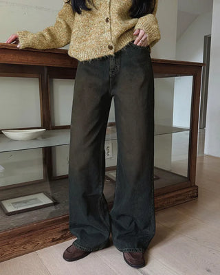 Dark wash denim pants