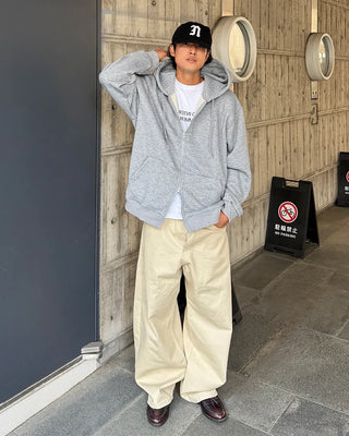 Herringbone Wide Curve Pants
