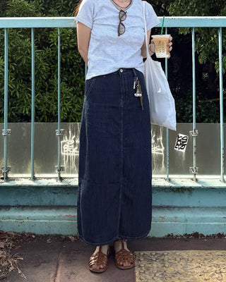 I-line denim skirt