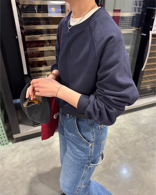 Stitched raglan sweatshirt