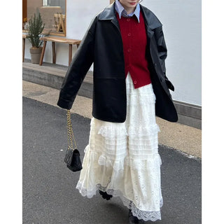 Lace long skirt