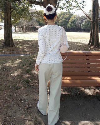 Colorful cotton wide-leg pants