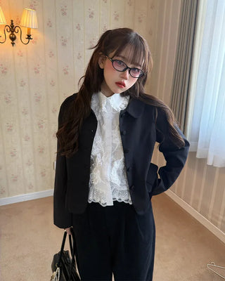 Flower embroidered peplum blouse