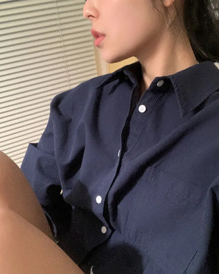 Cotton Pocket Wash Loose Fit Shirt