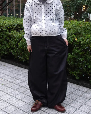 (Unisex) Color-block balloon denim pants