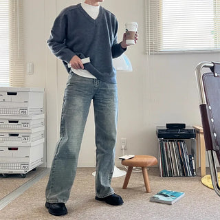 Vintage Washed Denim Pants