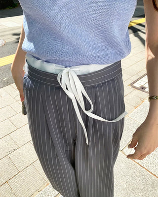 Two-tone pinstripe slacks