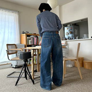 Wide denim pants