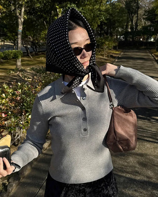 Pointed polka dot scarf