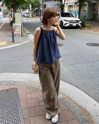 Wide-leg collar pants