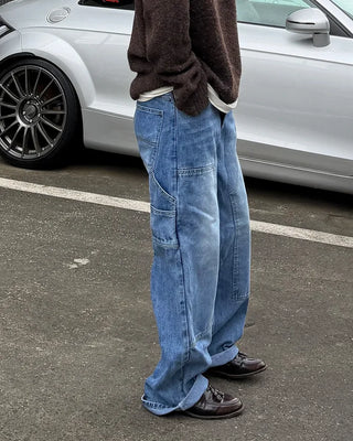 Double knee carpenter denim pants