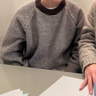 Fine Border Knit Sweater