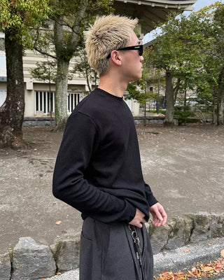 Back Charm Rib Long T-Shirt