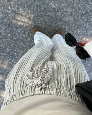 Striped Loose Fit Elastic Waist Pants