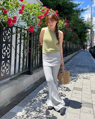 Halter neck knit tank top