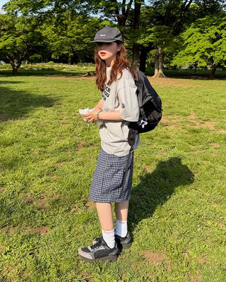 Checked cargo shorts