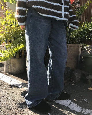 Straight denim pants