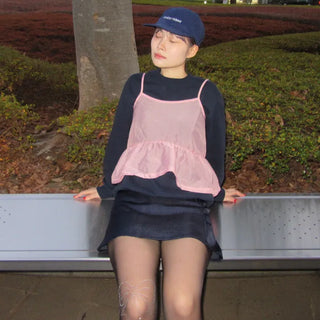 Satin mini skirt