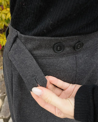Brushed two-pleat wide slacks